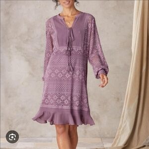 Sundance Maxine New Elegant Purple Lace Dress Womens Size Small Floral‎